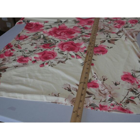 Cream & Coral Floral Ruffle-Sleeve V-Neck Tunic - Picture 6 of 8